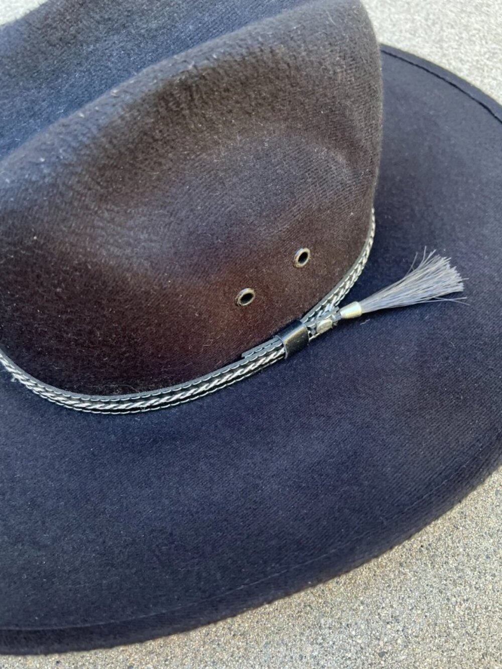 MOKSMAN HATS Mexico 100% Wool Cowboy Hat Men's MEDIUM Hard Brim Cap Black Felt - Picture 2 of 6
